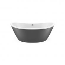 Maax Canada 106193-000-002-126 - Delsia 6636 AcrylX Freestanding Center Drain Bathtub in White with Thundey Grey Skirt