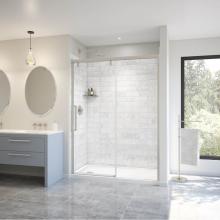 Maax Canada 135324-900-305-000 - Uptown 56-59 x 76 in. 8 mm Sliding Shower Door for Alcove Installation with Clear glass in Brushed