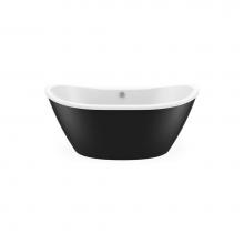 Maax Canada 106192-000-002-124 - Delsia 6032 AcrylX Freestanding Center Drain Bathtub in White with Black Skirt