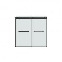 Maax Canada 136270-900-340-000 - Duel 56-59 x 55.5-59 in. 8 mm Bypass Tub Door for Alcove Installation with Clear glass in Matte Bl