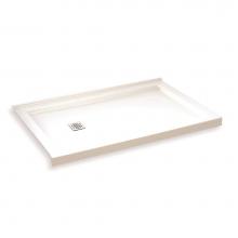 Maax Canada 420005-502-001-100 - B3Square 6032 Acrylic Corner Left Shower Base in White with Left-Hand Drain