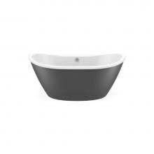Maax Canada 106192-000-002-126 - Delsia 6032 AcrylX Freestanding Center Drain Bathtub in White with Thundey Grey Skirt