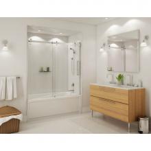 Maax Canada 139398-900-305-000 - Halo 56.5-59 x 59 in. 8 mm Sliding Tub Door for Alcove Installation with Clear glass in Brushed Ni