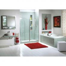 Maax Canada 136450-981-084-000 - Kleara 2-panel 33.5-36.5 in. x 69 in. Pivot Alcove Shower Door with Mistelite Glass in Chrome