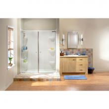 Maax Canada 136451-900-105-000 - Kleara 2-panel 36.5-39.5 in. x 69 in. Pivot Alcove Shower Door with Clear Glass in Nickel