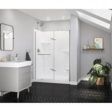 Maax Canada 139579-900-305-000 - Reveal Sleek 71 51 1/2-54 1/2 x 71 1/2 in. 8mm Pivot Shower Door for Alcove Installation with Clea
