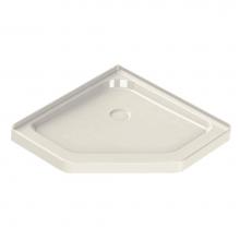Maax Canada 101423-000-007 - NA 38.125 in. x 38.125 in. x 4.125 in. Neo-Angle Corner Shower Base with Center Drain in Biscuit