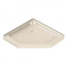Maax Canada 101425-000-004 - NA 42.125 in. x 42.125 in. x 4.125 in. Neo-Angle Corner Shower Base with Center Drain in Bone