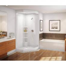Maax Canada 102498-000-001-000 - Brio II 39.5 in. x 39.5 in. x 77.75 in. 1-piece Shower with No Seat, Center Drain in White
