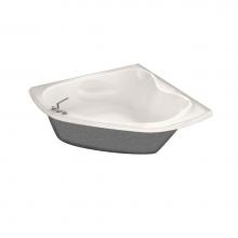 Maax Canada 102934-001-007-000 - Vichy 54.75 in. x 54.75 in. Corner Bathtub with Whirlpool System Center Drain in Biscuit