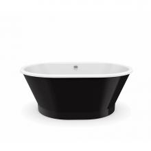 Maax Canada 103903-000-002-102 - Brioso 6636 AcrylX Freestanding Center Drain Bathtub in White with Black Skirt