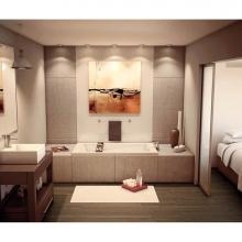 Maax Canada 105459-091-001 - New Town 59.75 in. x 32 in. Drop-in Bathtub with 10 microjets System End Drain in White