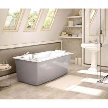 Maax Canada 105571-055-006 - Optik 6032 F Acrylic Freestanding End Drain Aerofeel Bathtub in White with Sterling Silver Skirt