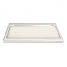 Maax Canada 105594-L-000-007 - MAAX 59.75 in. x 36.25 in. x 4.125 in. Rectangular Corner Shower Base with Left Drain in Biscuit