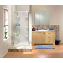 Maax Canada 105663-000-001 - SQ 31.75 in. x 32.125 in. x 4.125 in. Square Alcove Shower Base with Center Drain in White
