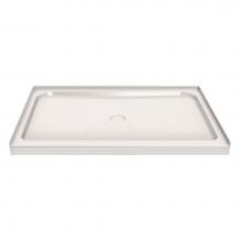 Maax Canada 105664-000-007 - MAAX 59.75 in. x 36.125 in. x 4.125 in. Rectangular Alcove Shower Base with Center Drain in Biscui