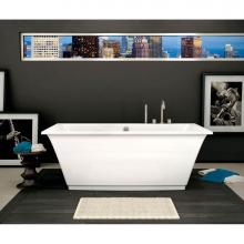 Maax Canada 105742-055-001-114 - Optik 6636 F Acrylic Freestanding Center Drain Aerofeel Bathtub in White with White Skirt