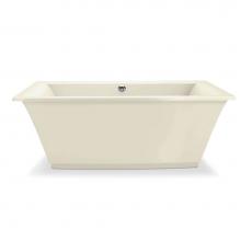 Maax Canada 105742-055-004 - Optik F 66 in. x 36 in. Freestanding Bathtub with Aerofeel System Center Drain in Bone