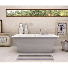 Maax Canada 105742-000-001-103 - Optik 6636 F Acrylic Freestanding Center Drain Bathtub in White with Sterling Silver Skirt