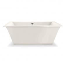 Maax Canada 105742-055-007 - Optik F 66 in. x 36 in. Freestanding Bathtub with Aerofeel System Center Drain in Biscuit