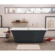 Maax Canada 105742-000-001-104 - Optik 6636 F Acrylic Freestanding Center Drain Bathtub in White with Thunder Grey Skirt