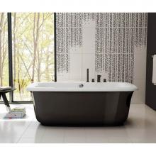 Maax Canada 105756-055-015 - Miles 66 in. x 36 in. Freestanding Bathtub with Aerofeel System Center Drain in Black