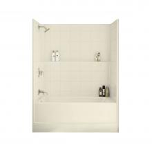 Maax Canada 105930-L-001-004 - TSTEA Plus 59.75 in. x 32 in. x 78 in. 1-piece Tub Shower with Whirlpool Left Drain in Bone