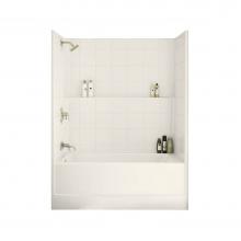 Maax Canada 105930-L-001-007 - TSTEA Plus 59.75 in. x 32 in. x 78 in. 1-piece Tub Shower with Whirlpool Left Drain in Biscuit