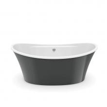 Maax Canada 106267-000-001-103 - Ariosa 6636 Acrylic Freestanding Center Drain Bathtub in White with Thunder Grey Skirt
