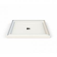 Maax Canada 106382-000-001 - Hana 42 in. x 34 in. x 3 in. Rectangular Corner Shower Base with Center Drain in White