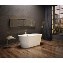 Maax Canada 106384-000-001-000 - Louie 5829 Acrylic Freestanding Center Drain Bathtub in White with White Skirt