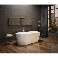 Maax Canada 106385-000-001-000 - Louie 6731 Acrylic Freestanding Center Drain Bathtub in White with White Skirt