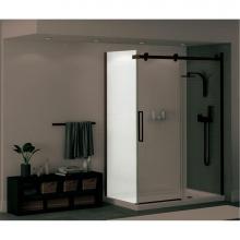 Maax Canada 139394-900-173-000 - Halo Return Panel for 42 in. Base with Clear glass in Dark Bronze