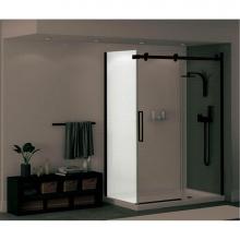 Maax Canada 139394-900-340-000 - Halo Return Panel for 42 in. Base with Clear glass in Matte Black