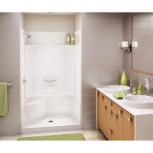 Maax Canada 148032-L-000-002 - Essence 47.875 in. x 33.625 in. x 20 in. Rectangular Alcove Shower Base with Left Seat, Center Dra