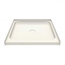 Maax Canada 148020-000-007 - Essence 31.875 in. x 32 in. x 3 in. Square Alcove Shower Base with Center Drain in Biscuit