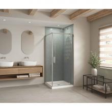 Maax Canada 420000-540-001-100 - B3Square 3636 Acrylic Corner Left or Right Shower Base in White with Anti-slip Bottom with Center