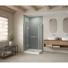 Maax Canada 420002-542-001-100 - B3Square 4834 Acrylic Corner Left Shower Base in White with Anti-slip Bottom with Center Drain