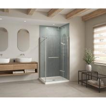 Maax Canada 420002-543-001-100 - B3Square 4834 Acrylic Corner Right Shower Base in White with Anti-slip Bottom with Center Drain