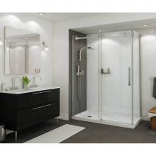Maax Canada 420035-502-001-101 - B3Square 6034 Acrylic Corner Left Shower Base in White with Center Drain