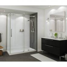Maax Canada 420035-503-001-100 - B3Square 6034 Acrylic Corner Right Shower Base in White with Right-Hand Drain