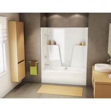 Maax Canada 140001-001-007 - BG6034C 60 in. x 34 in. x 73.75 in. 1-piece Tub Shower with Whirlpool Center Drain in Biscuit