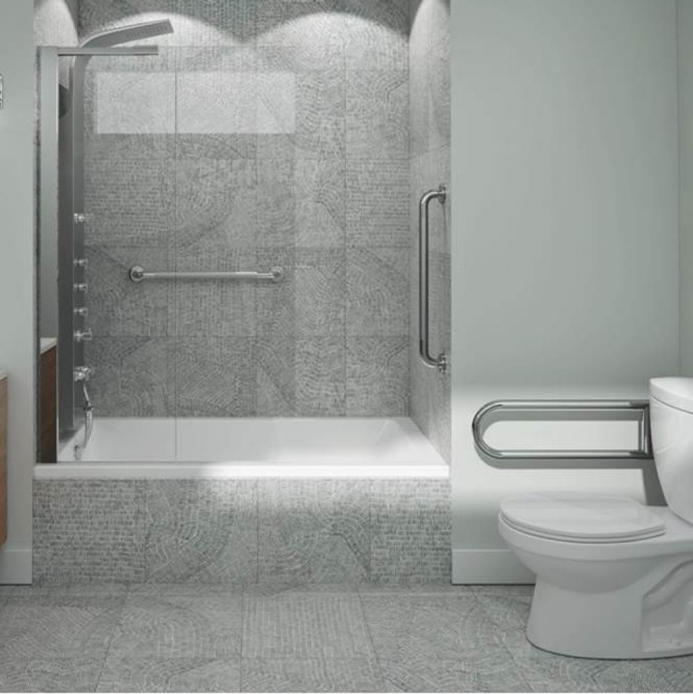ASTICA bathtub 30x60 AFR with Tiling Flange, Right drain, White ASTI3060 BD AFR