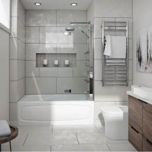 Neptune Entrepreneur Canada E10.20510.5000.10 - JUNA bathtub 30X60 AFR with Tiling Flange and Skirt, Right drain, White JUNA3060 BJD AFR