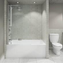 Neptune Entrepreneur Canada E15.20710.500030.10 - PIA bathtub 30x60 AFR with Tiling Flange and Skirt, Right drain, Whirlpool,White PIA3060 BJD AFR T