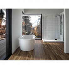 Neptune Rouge Canada 16.22412.0000.10 - Freestanding Two Pieces Berlin 32X60, With Chrome Drain And Removable Overflow Cover, White