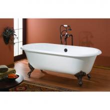 Cheviot Products Canada 2174-WW-0-CH - Regal Tub, 70'', White, Flat, Chrome Feet
