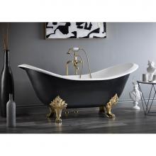 Cheviot Products Canada 2150-WC-8-AB - REGENCY Cast Iron Bathtub with Lion Feet and Faucet Holes