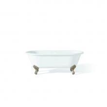 Cheviot Products Canada 2180-WC-0-BN - Regal Tub, 70'', White In, Custom Out, Flat, Brushed Nickel Shaughnessy Feet