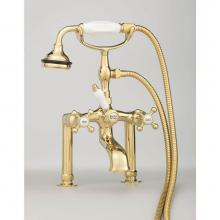 Cheviot Products Canada 5112-CH-LEV - 5100 SERIES Extra-Tall Deck-Mount Tub Filler - Lever Handles - Porcelain Accents